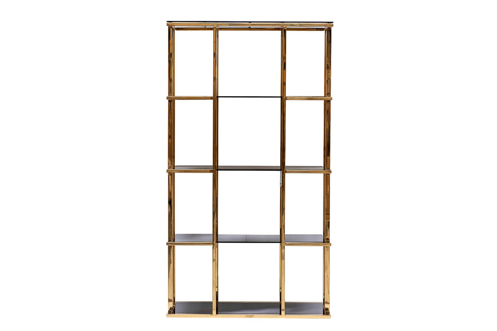 Стеллаж Garda Decor золотистый, темн.ст. 100*40*180 см