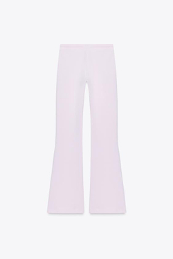 ZARA БРЮКИ-КЛЕШ ИЗ ИНТЕРЛОКА, РОЗОВЫЙ