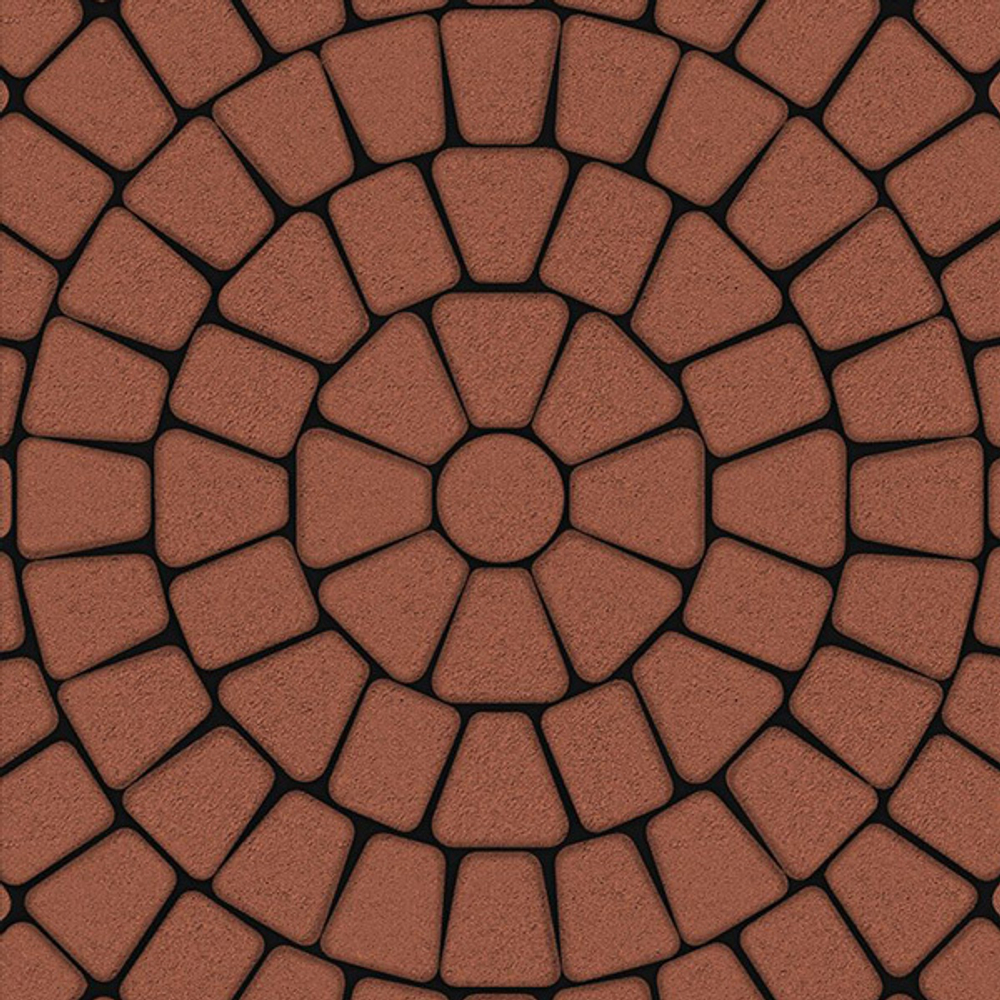 Тротуарная плитка КЛАССИКО (круг) - Стандарт Красный, комплект из 3 видов плит