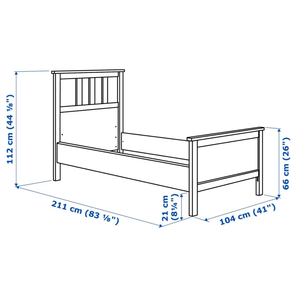 Односпальная кровать- IKEA HEMNES/LURÖY, 90x200 см, Хемнэс/Лурой ИКЕА