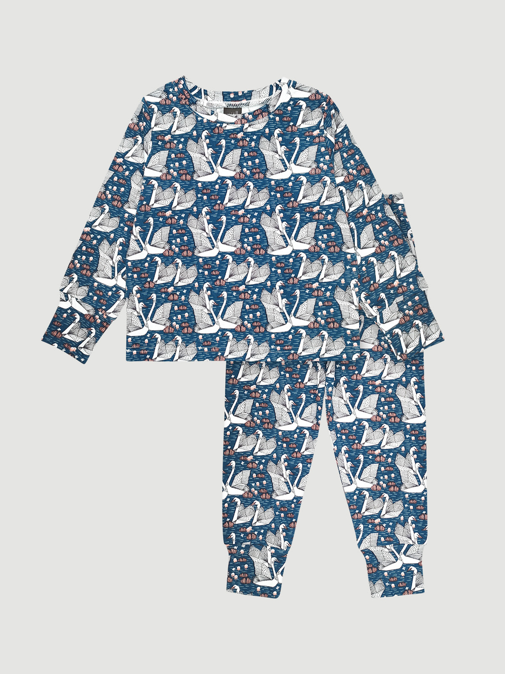 Пижама Mjölk Лебеди, на манжетах