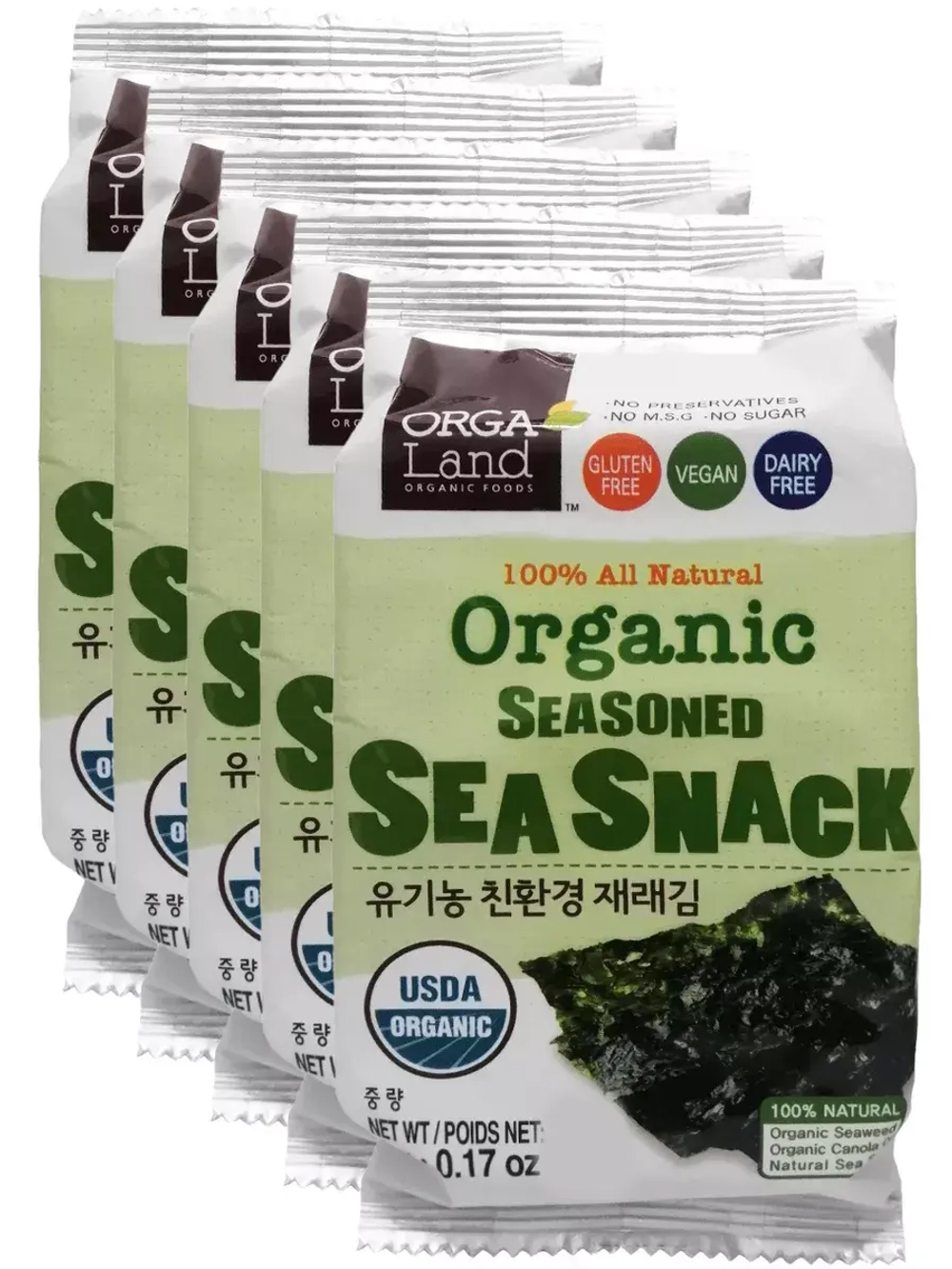 Органическая сушеная обжаренная морская капуста 5 г * 5 шт