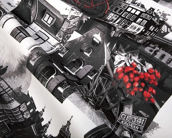 Матрац с чехлом 80*190*10 "Лаворо" (ППУ) (Принт Amsterdam Grafit S (AT))