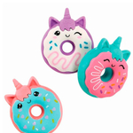 Набор ластиков разборных 3 штуки, в виде пончиков-котиков, Qihao, фигурки из 3-х частей, школьные стерки для детей