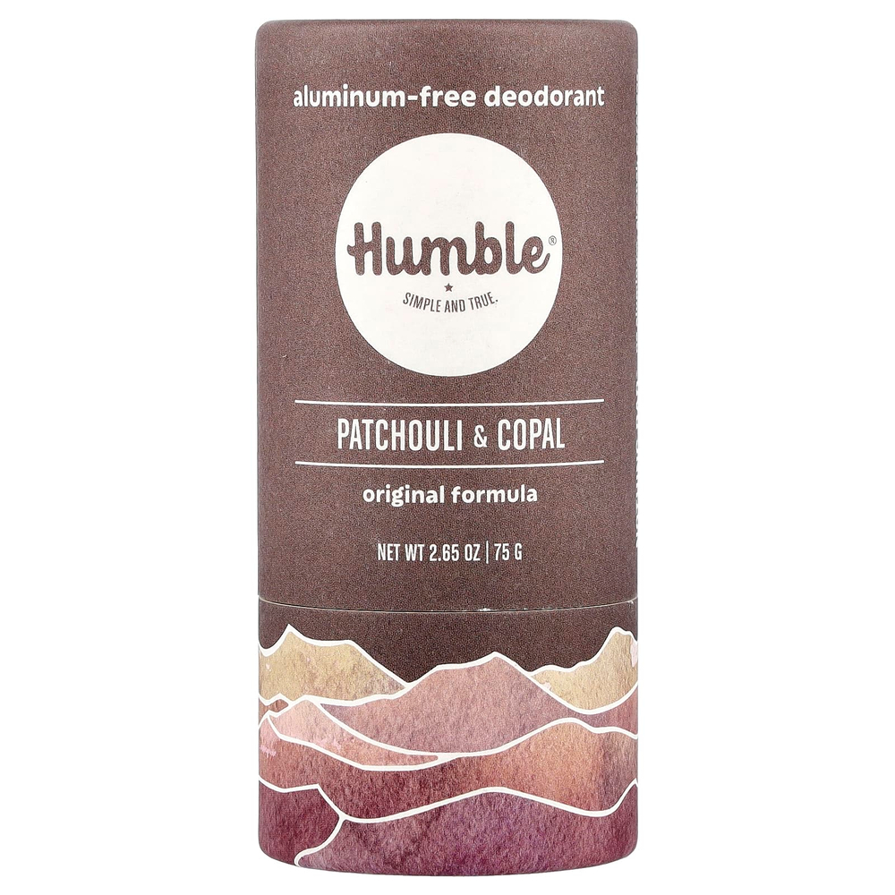 Humble Brands, дезодорант без алюминия, пачули и копал, 75 г (2,65 унции)