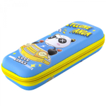 Пенал EVA Alingar, 1 отделение, откидная планка, карман сетка, объёмный рисунок, кодовый замок, 100 х 220 мм, "Cyclone Panda", голубой (панда)