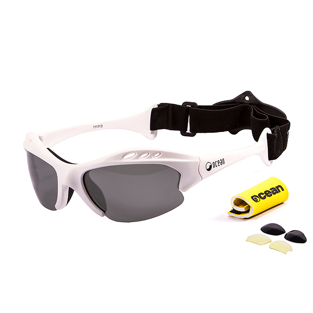 очки для серфинга Mauricio Белые Матовые Темно-серые линзы. Вид сбоку