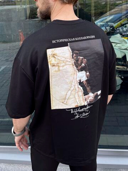 Футболка LEGENDA оверсайз "Витрувианский человек", Черная