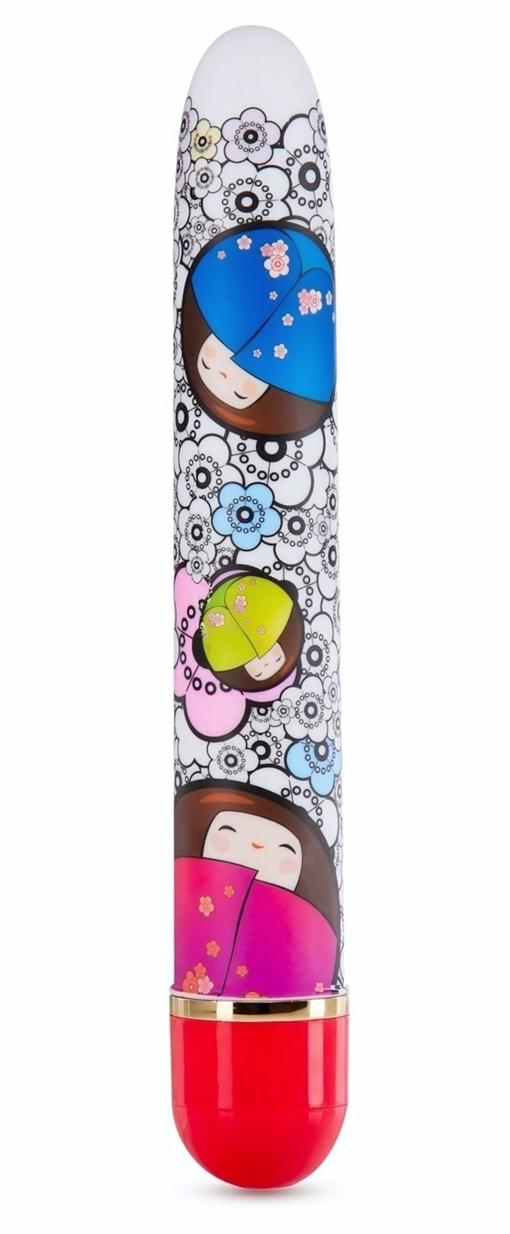 Яркий вибромассажёр с принтом Play Flirty - 17,8 см. (Цвет: разноцветный)