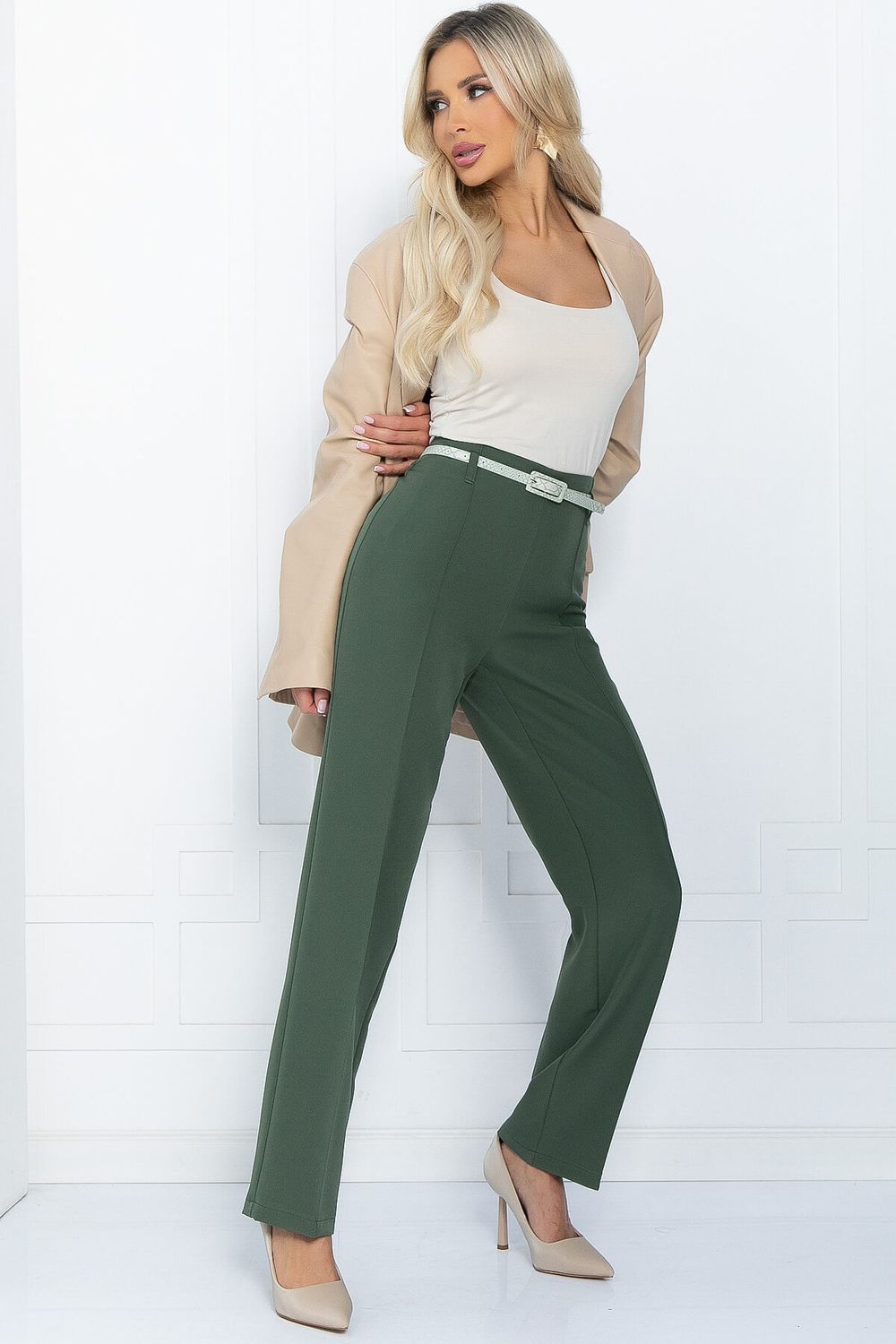 Брюки Найтли (серо-зеленые) Б11680 LT Collection