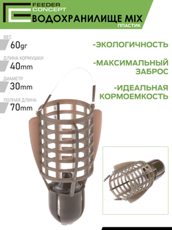Набор пластиковых фидерных кормушек FC M6 ВОДОХРАНИЛИЩЕ 6шт. (коробочная версия)