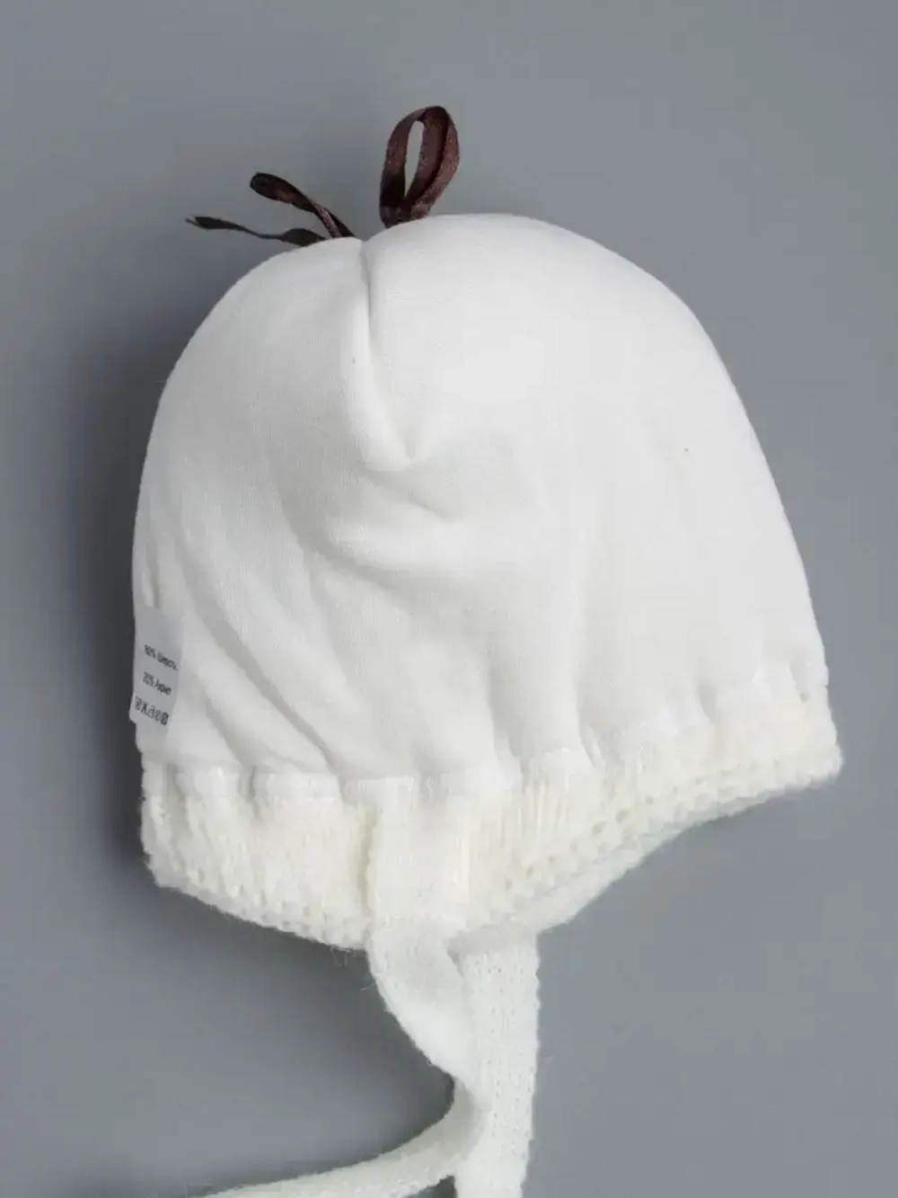 Шапка детская зимняя вязаная на завязках