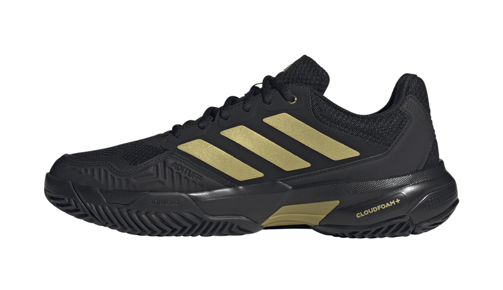 Мужские кроссовки теннисные Adidas CourtJam Control 3 - core black/gold metallic/core black