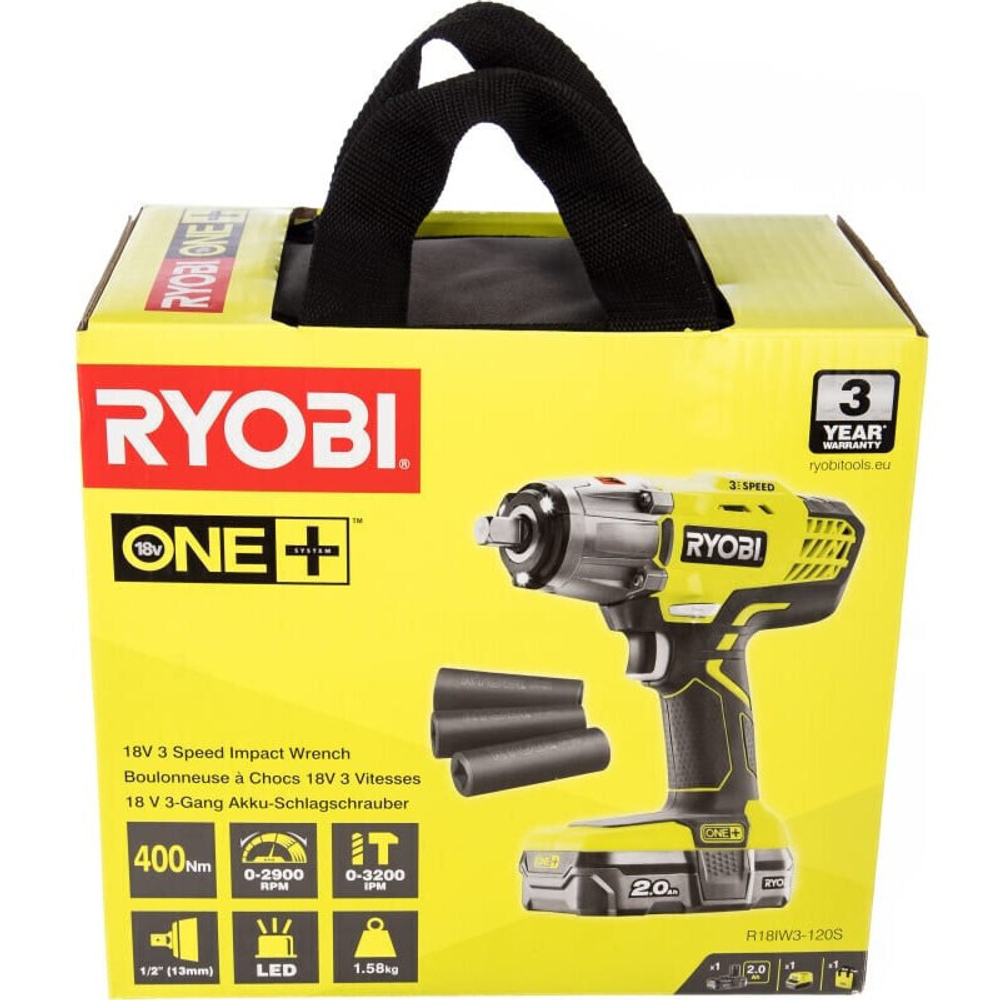 Гайковерт аккумуляторный ударный Ryobi One+ R18IW3-120S 5133003574
