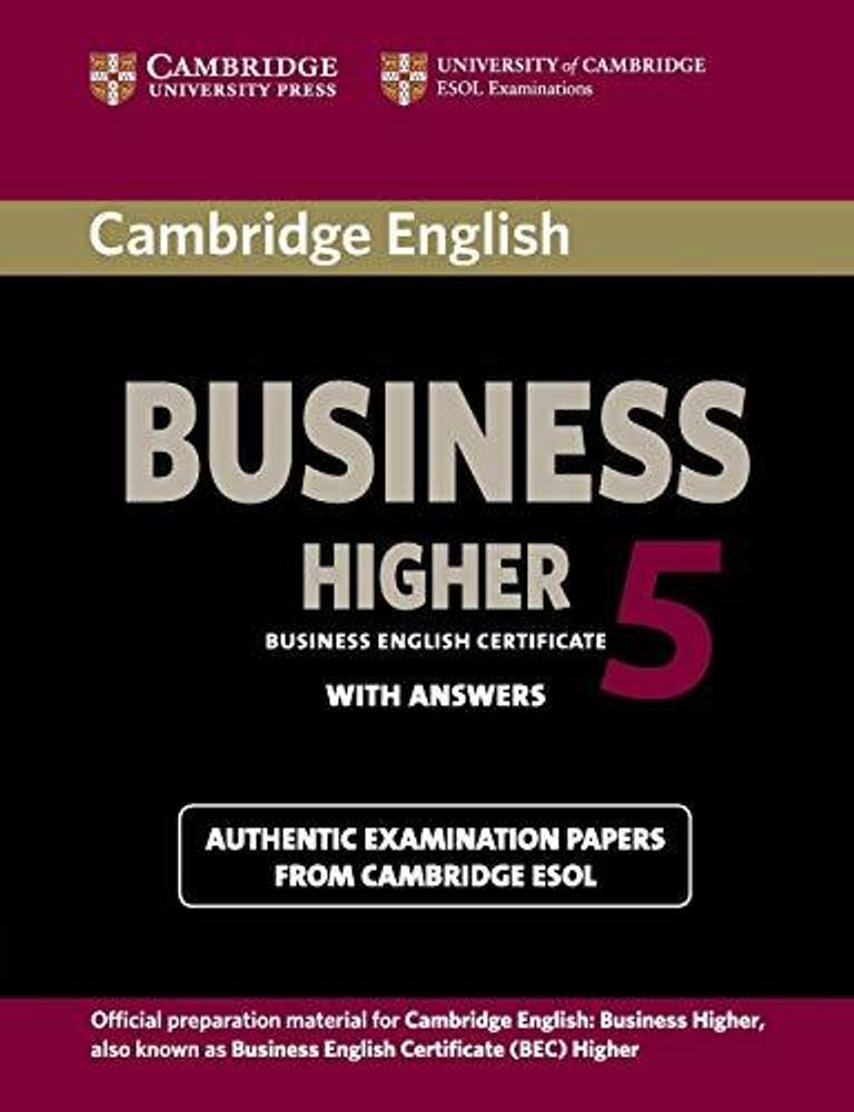 Cambridge BEC Higher 5: Practice Tests Students Book with Answers