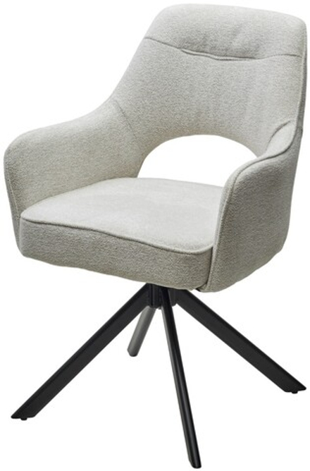 Стул GUARA 180 град. поворот. цвет бежево-белый RAVEN 22 / черный каркас, ®DISAUR