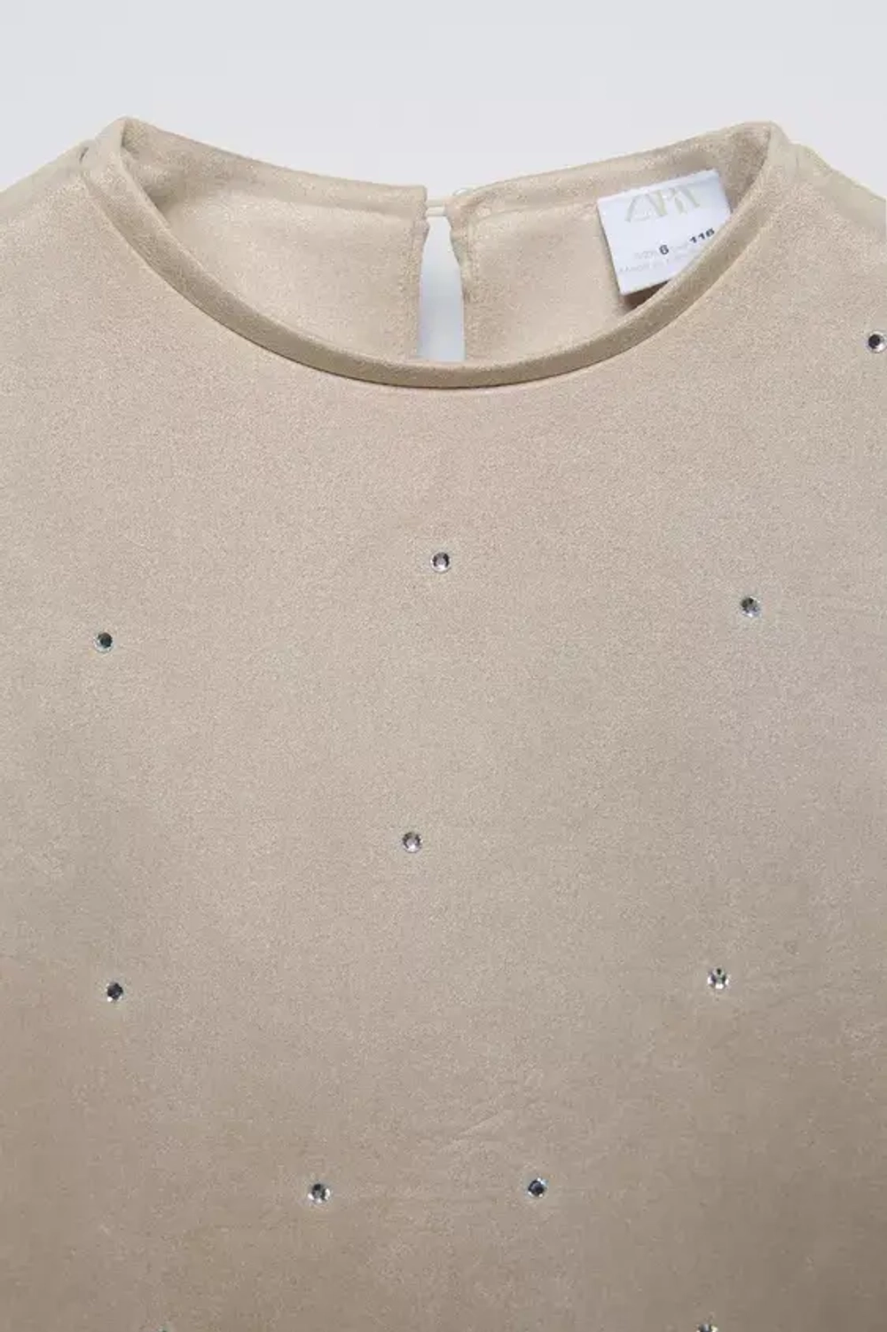 ZARA ПЛАТЬЕ ИЗ ИСКУССТВЕННОЙ ЗАМШИ, КАМЕННО-СЕРЫЙ