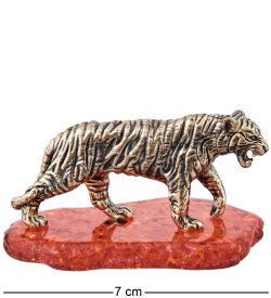 Народные промыслы AM-3976 Фигурка «Тигр Шер-Хан» (латунь, янтарь)