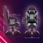 Кресло компьютерное CROMEX (КРОМЕКС) "Wave GM-145", вибромассаж, подножка, подушки, экокожа, черное/серое, 532956