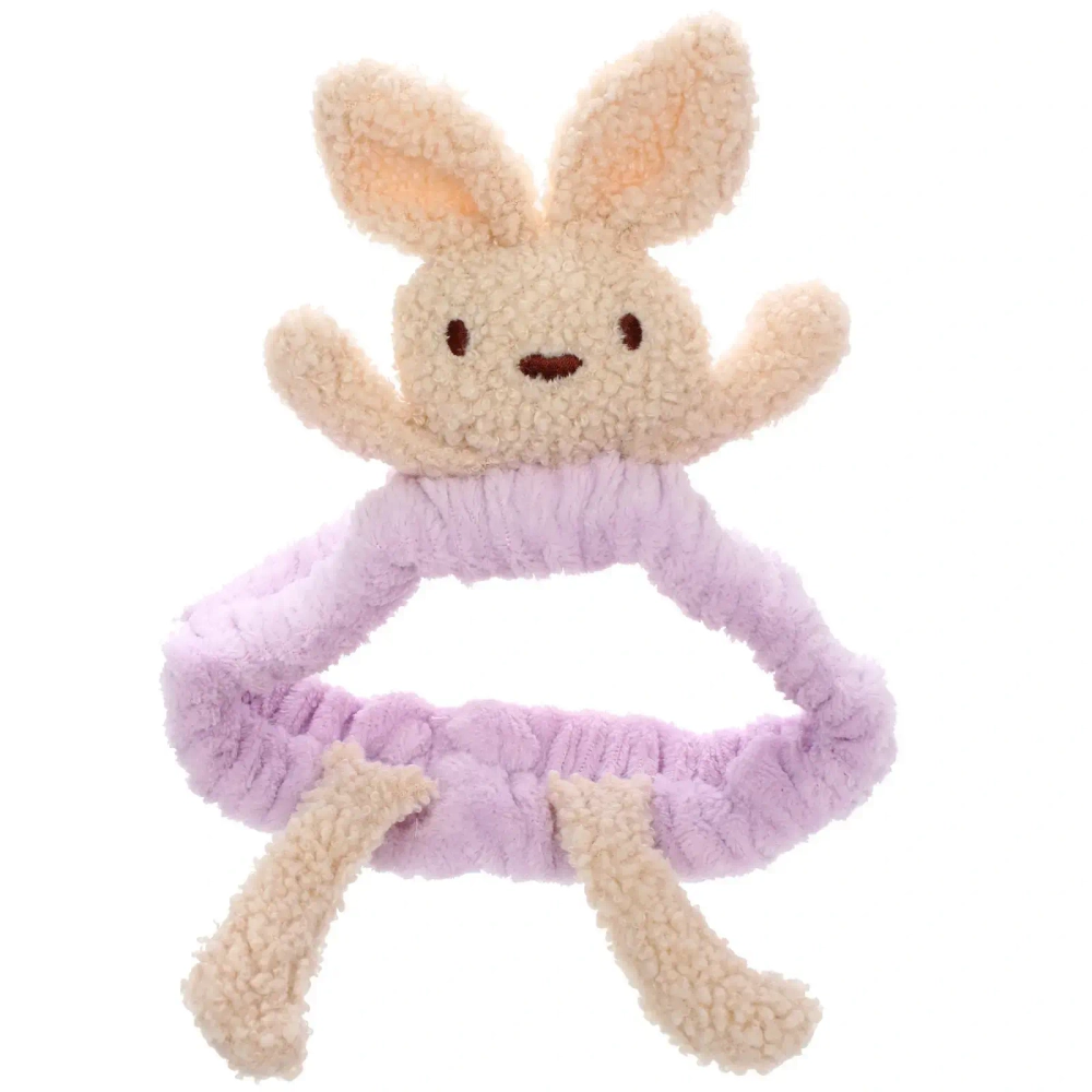 Повязка на голову косметическая «ДАЙМОНД Ми», зайки с лапками, цвет лавандовый, серый, и бежевый, 20*5.5см (ZIP пакет)