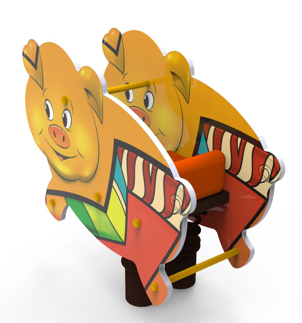 Качели на пружине Хрюшка, паттерн Этник КЧ037.01