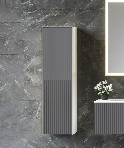 Шкаф пенал Orka Cube 40 3000365 подвесной Антрацит матовый Белый