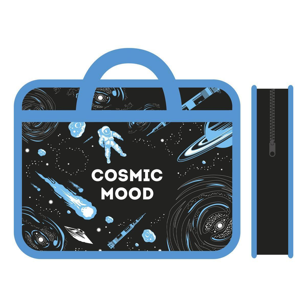 Папка А4 пластик. с ручками, пластик. "Галактика 2023" (Пчелка)