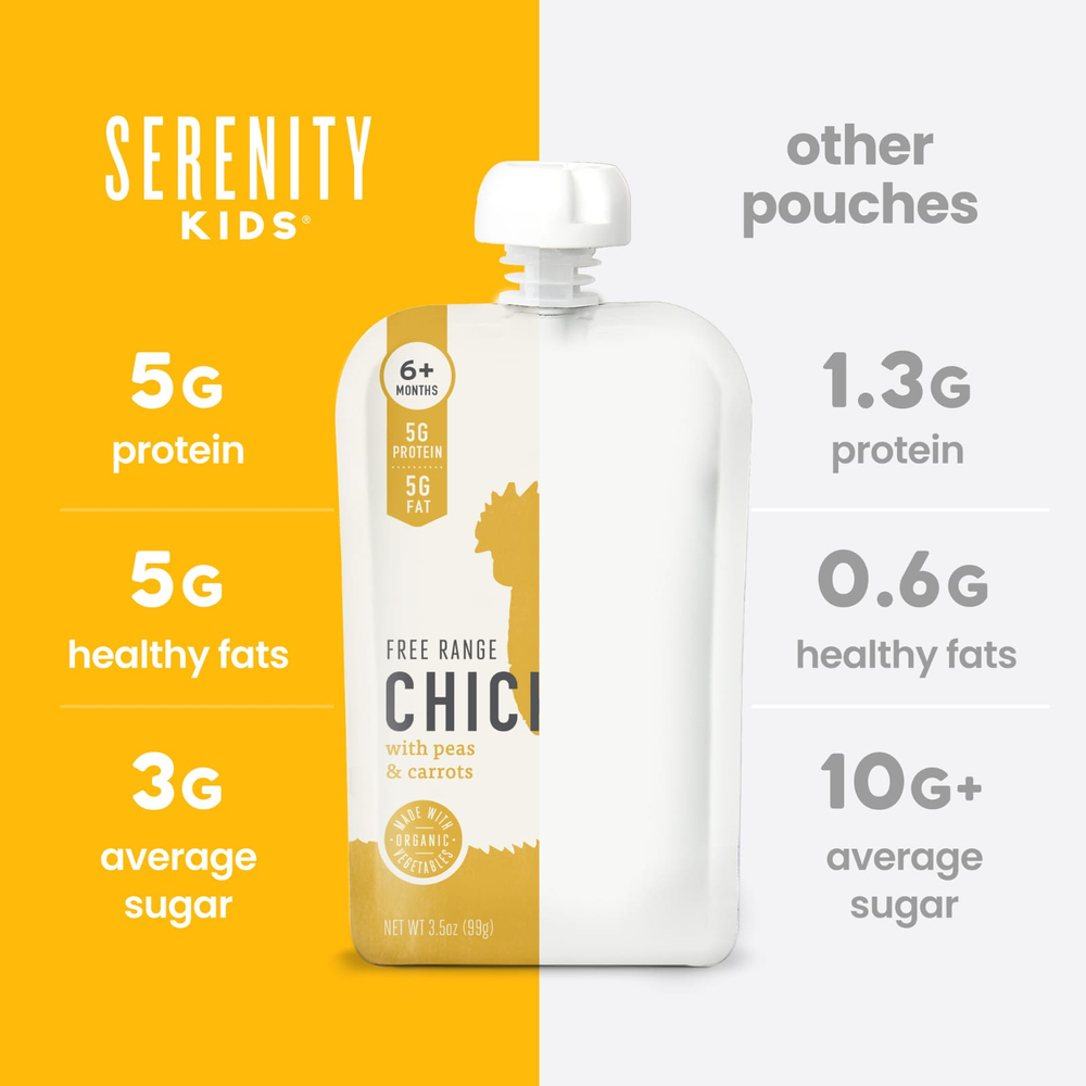 Serenity Kids, курица от курицы с горохом и морковью, для детей от 6 месяцев, 99 г (3,5 унции)