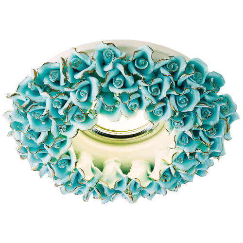 Встраиваемый потолочный точечный светильник D5505 BL/G небесный/золото керамика