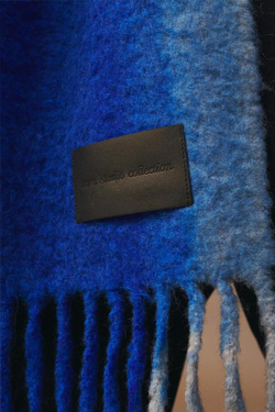 ZARA ШАРФ ИЗ СМЕСОВОЙ ШЕРСТИ - LIMITED EDITION, СИНИЙ