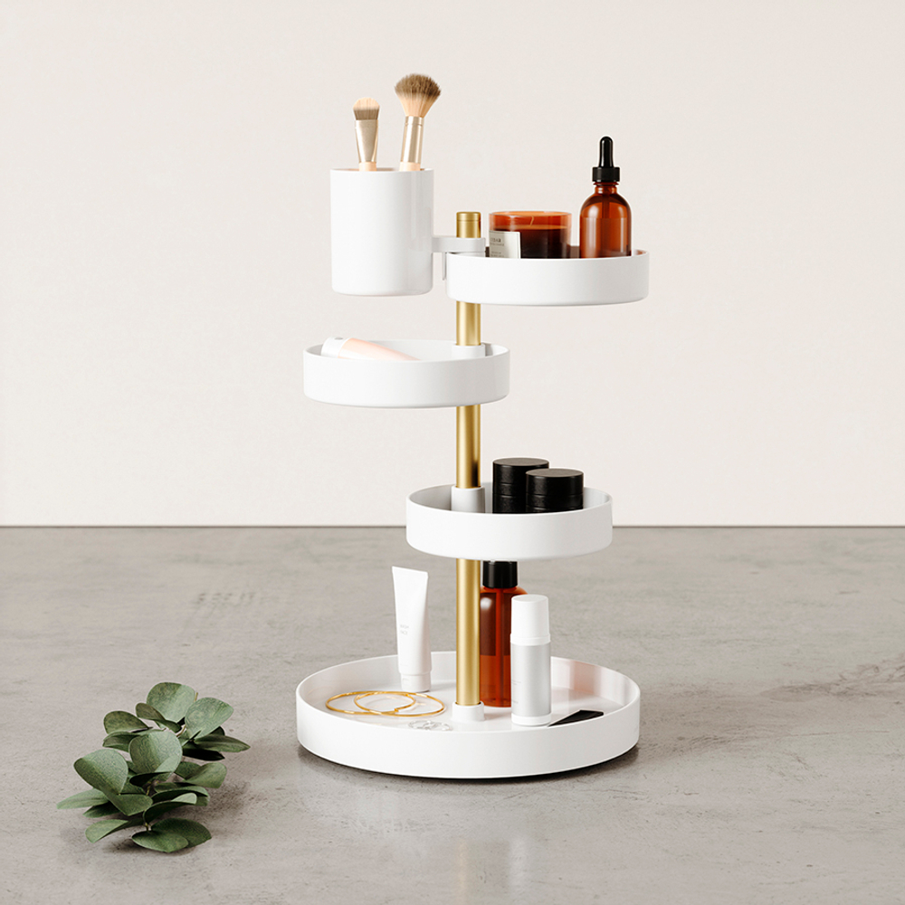 Органайзер настольный pirouette, белый/латунь