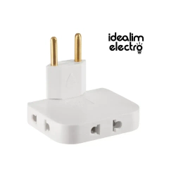 Тройник плоский поворотный для розетки усиленный, разветвитель 180 градусов, переходник