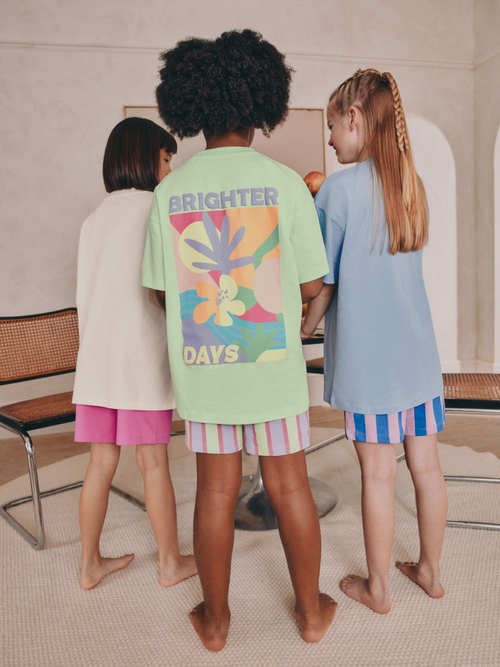 Пижама для девочки Next AC2-733, 3 шт., Кремовый, Голубой, Мятный