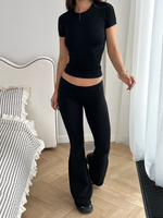 Леггинсы клёш чёрные