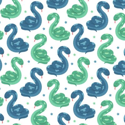 Зеленые и синие змеи