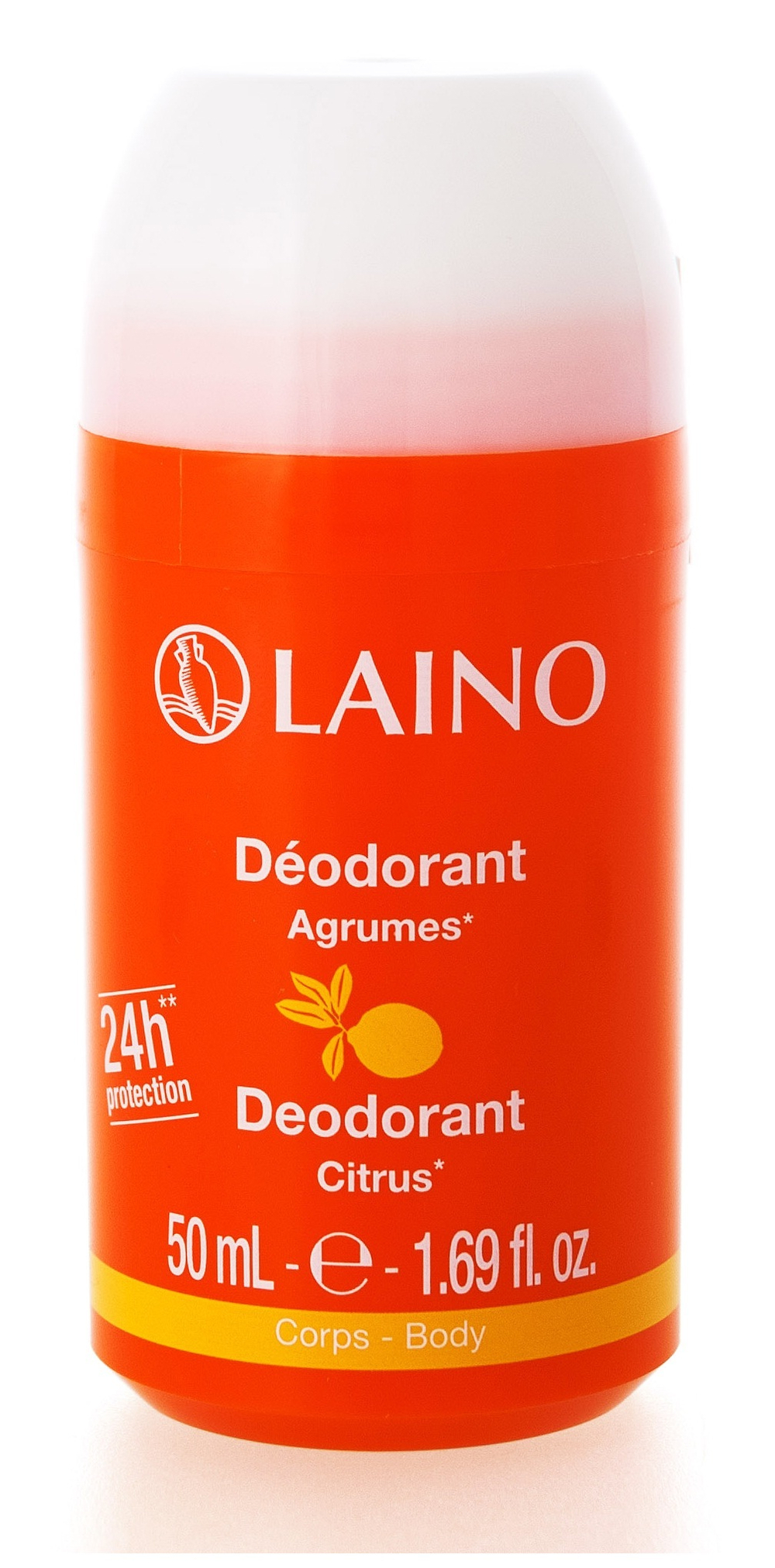 Лено Дезодорант органический Цитрус с каолином Laino Deodorant Efficacite 24h Agrumes 50 мл