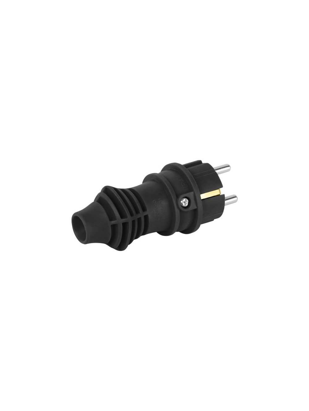 Вилка прямая VX13-B-IP44 16А IP44 с заземл. каучук черн. Эра Б0069321
