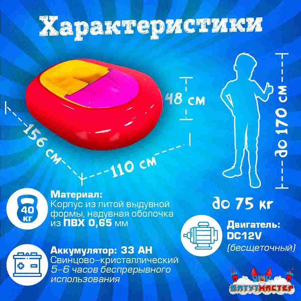 Электрическая бамперная лодка «Манго Красный 2» на часовом механизме