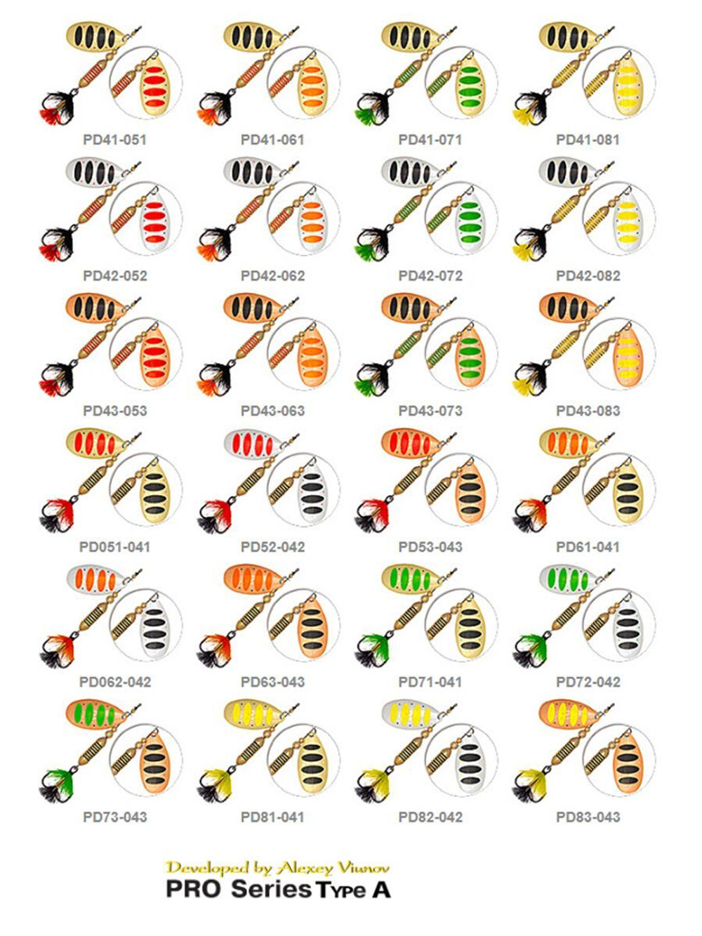 Блесна вертушка AV Type B #1.0, PD51-041, вес(гр) 4,1