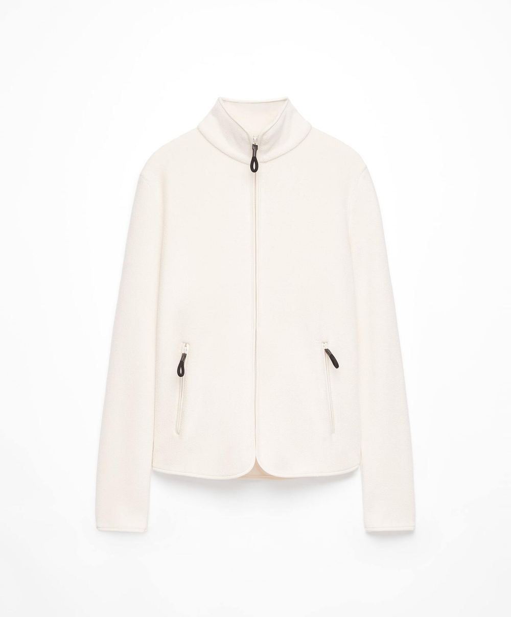Oysho Куртка облегающего кроя из флиса, светлый экрю