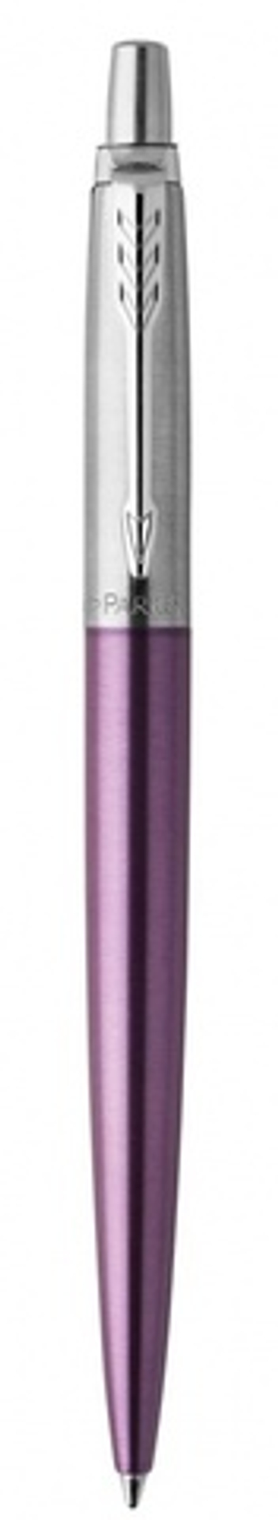 Шариковая ручка Parker "Jotter Victoria Violet Chrome CT", стержень:M, цвет чернил: blue в подарочной блистерной упаковке