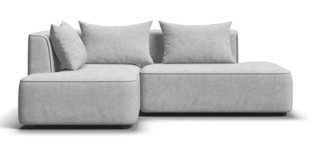 Угловой диван левый Кинг Твин Шенилл Клауд серый