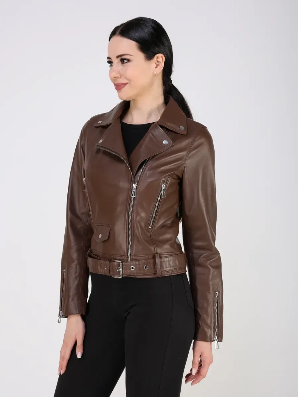 Кожаная куртка демисезонная косуха