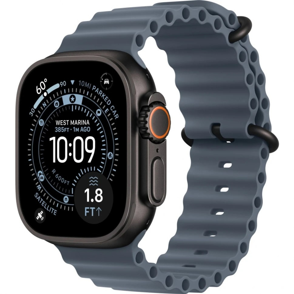 Apple Watch Ultra 3, 49 мм, Black Titanium, ремешок Ocean синий (2025)