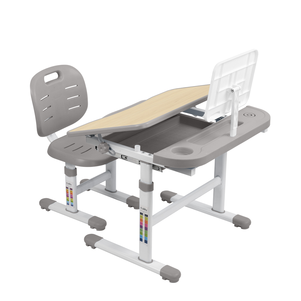 Комплект растущей детской мебели Fundesk Cura парта + стул + выдвижной ящик + подставка + лампа