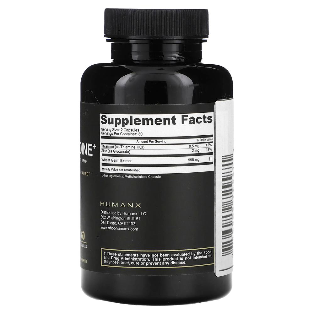 Humanx, Spermidin+, смесь экстрактов зародышей пшеницы, 60 капсул