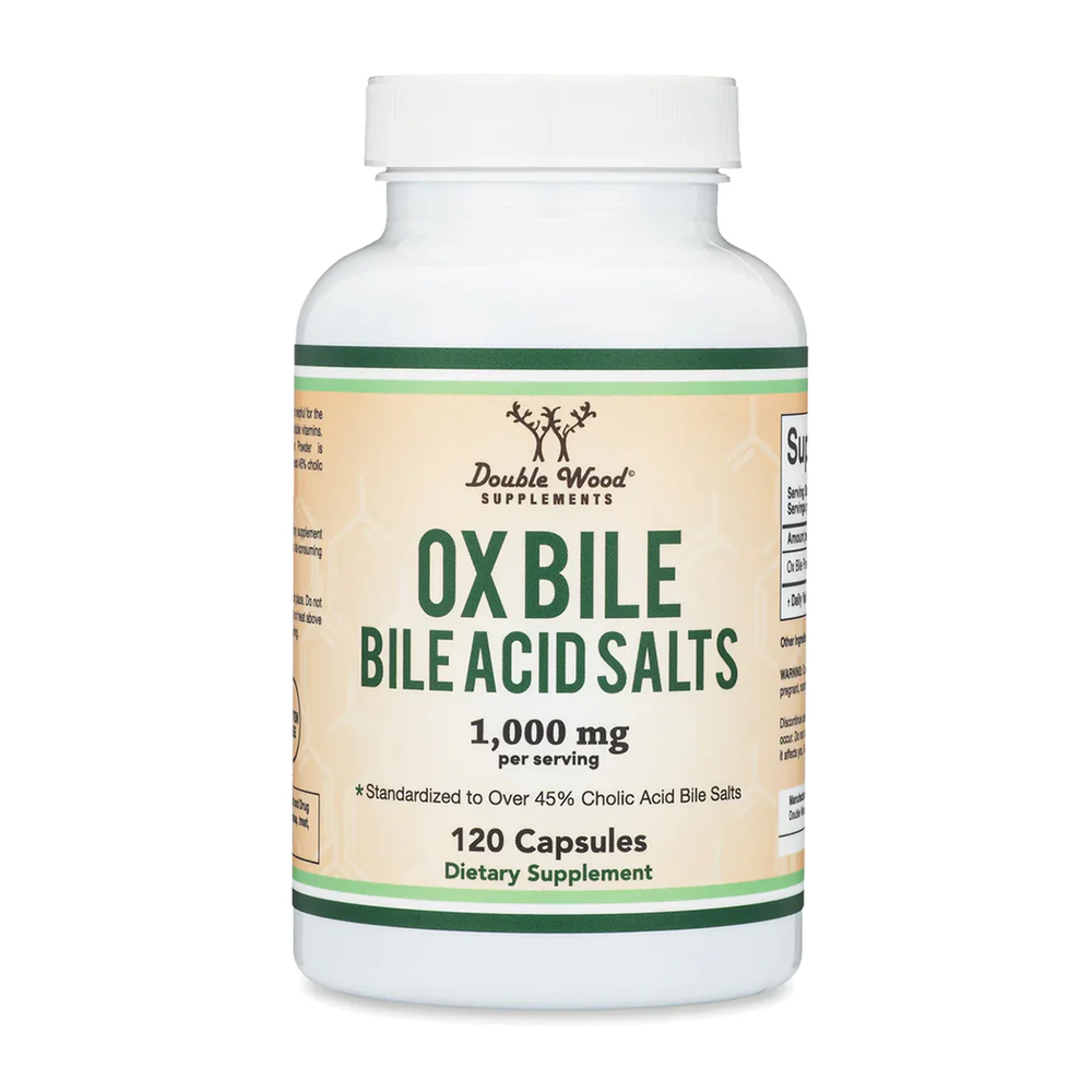 Double Wood Supplements - Ox Bile Acid Salts - 120 x 500 mg capsules