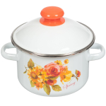 Кастрюля сталь, эмал, 2 л, с крыш, Сиб товары, Весна, 1MD161M, индукц