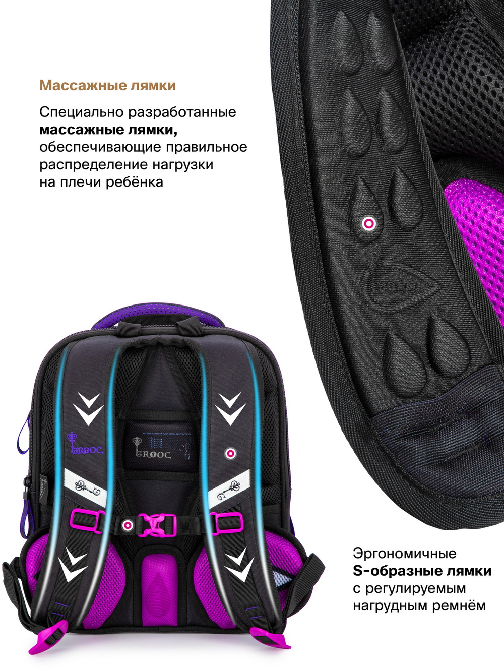 Ранец GROOC 7mini-033 + пенал + мешок + сумка-пенал