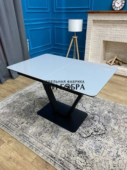 Кухонный раздвижной стол "Леон", металлик